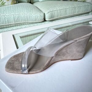 Maryam Nassir Zadeh Clear and Beige Wedge Sandals